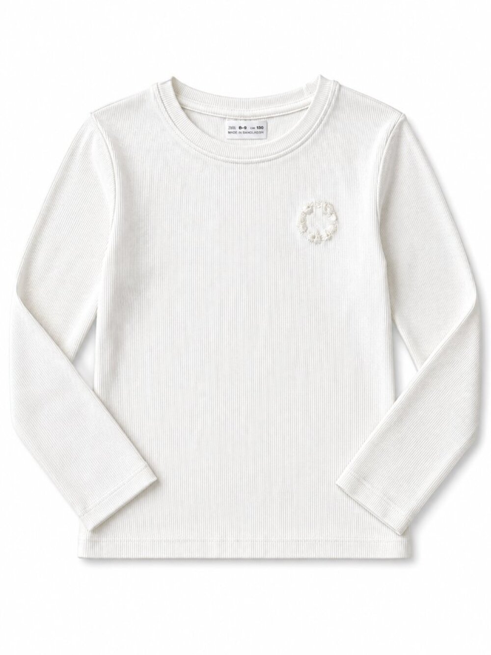 Girls Zara Long Sleeve White Shirt Size 8